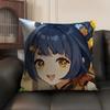 Xiangling Genshin Impact Cushion Cover Natural Linen Organic Fabric DoubleSided Printing Sofa Home Decor Gift Pillow Case