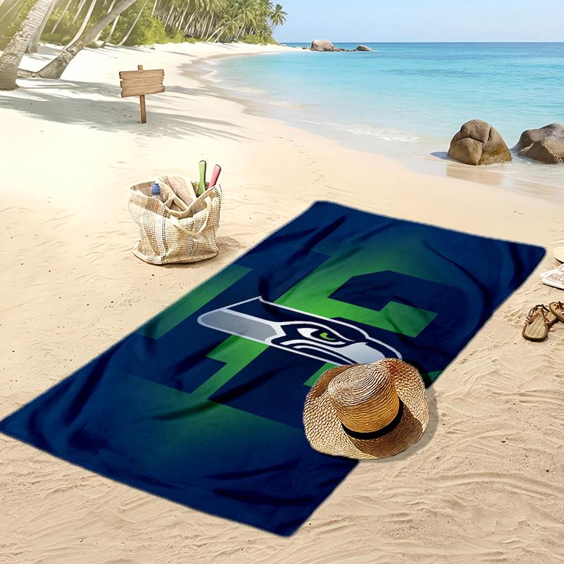 Asciugamano da Spiaggia Stampa Seattle Seahawks Morbido Portatile Asciugatura Rapida?Asciugamano Asciutto Per Piscina Vacanza Estiva Sport all'Aperto