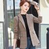 Slim Plaid Blazer Women Casual Spring Fall Jacket