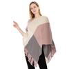 Vår og høst kvinners sjal Square Colorblocking Strikket dusk Pullover Poncho