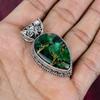 Green Copper Turquoise Handmade Gemstone Pendant, 925 Solid Sterling Silver Pendant Birthstone Jewelry, Love Forever Gift