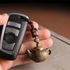 Mini Little Teapot Keychain Waterproof Openable Carved Teapot Pendant Woven Rope Beads Green Sandalwood Phone Chain
