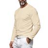 Men's Long Sleeve Neck T-Shirt Lightweight Breathable Loose Fit Casual Versatile Tee for Commuting