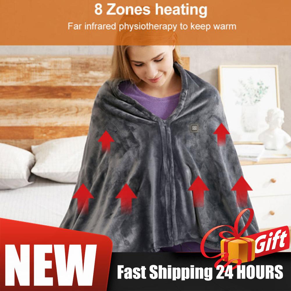 Wearable USB Electric Heated Blanket Washable Body Warmer Blanket Home 3Heated Level Portable Warm Shawl For Home Office Outdoor