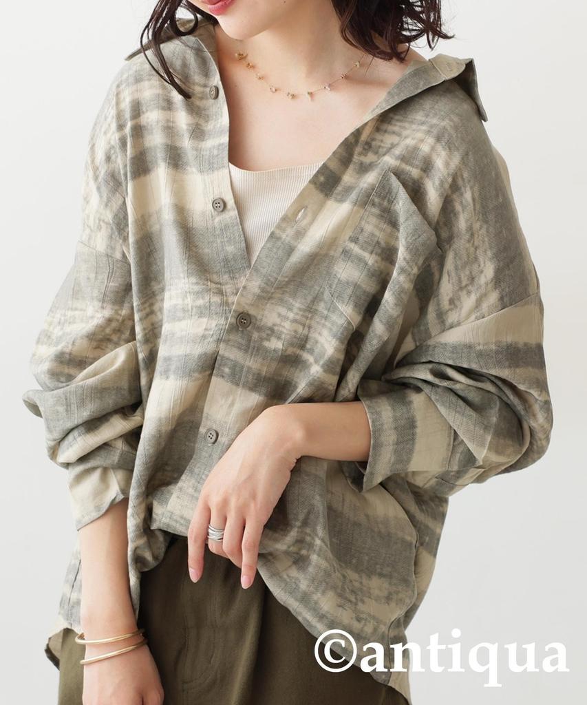 Antiqua Nuance Striped One Khaki Beige Shirt, Women's, MY-00020, Size, 01,
