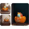 Aris & Juno Hand-Painted Copper Money Toad with Ingot Base, Traditional Chinese Wealth Attracting Statue with 360° Rotation, Feng Shui Office Desk