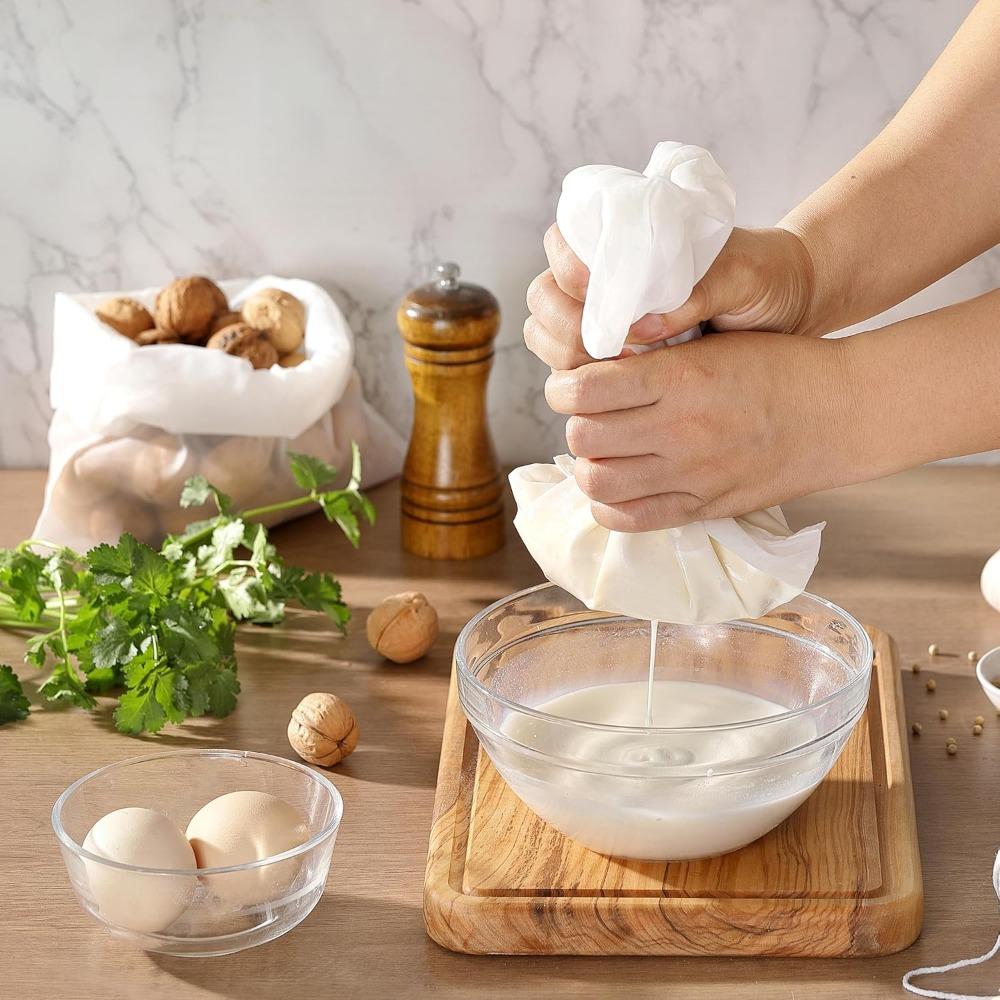 Reusable Nut Milk Bag Home Nylon Soy Milk Mesh Filter Bag Kitchen Fine Mesh Strainer Bags with Drawstring Kitchen Accessories