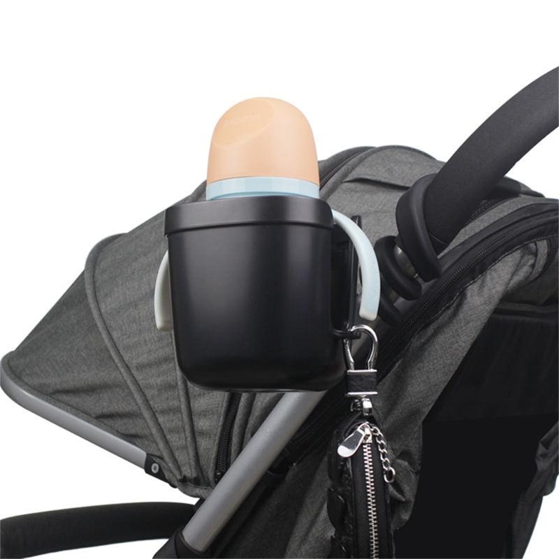 Universeller Kinderwagenbecherhalter Verstellbarer Flaschenorganisator für Buggy Kinderwagen Rollstuhl Gehhilfe Getränkehalter