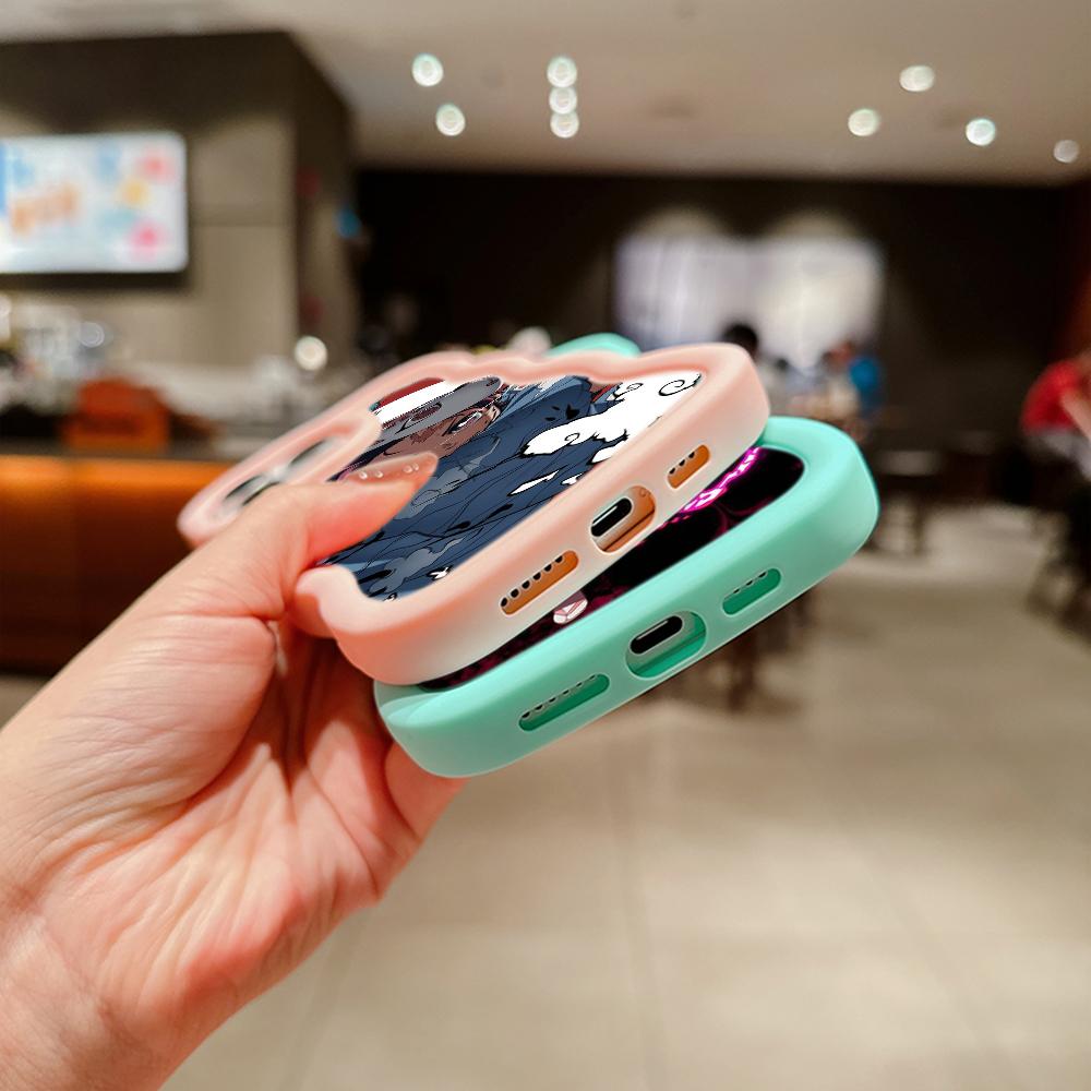 Macaron Büyük Dalga Yumuşak Telefon Kılıfı iPhone 11 12 13 14 15 Samsung A13 A14 A15 A23 A24 A25 A53 A54 A55 Xiaomi Redmi Note 13 12C Kapak A43 Demon Slayer