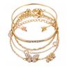 Bohemian Bracelet Butterfly Opening Set With Diamond Crystal 5 Piece Set For Women And Girls