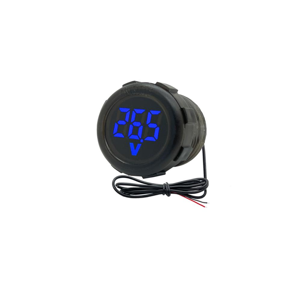 

Mini Round Waterproof Voltmeter Motorboat Motorcycle DC4V-100V LED Panel Digital Voltmeter Tester Monitor Display Voltmeter синій