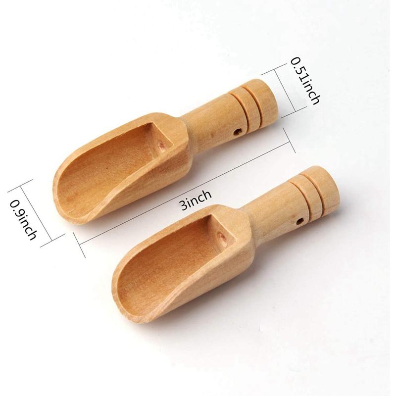 Small Wooden Spoon Milk Powder Spoon Wood Salt Powder Measuring Spoon Tea Coffee Seasoning Wooden Spoon(12Pcs)