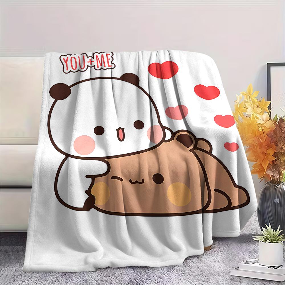 1PC Bubu Dudu Print Flannel Blanket, High quality All Seasons, Home Decor, Warmth and Comfort, Perfect for Christmas Gifts
