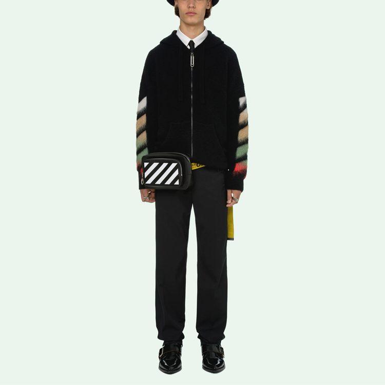 OFF WHITE SS21 Sweatshirts Men's Black Hooded Non Detachable Moderate Regular OMHA037R21KNI0011084