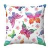 Seamless Watercolor Butterfly Digital Printing Short Plush Pillow Covers for Car Sofa Office Cushion Cover Home Goods 60x60cm