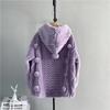 Autumn and winter new lamb wool hooded wool ball sheep shearing medium and long fur young coat thick fur