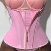 Dámský latexový pasový trenér se zipem a přezkou pro kontrolu břicha a tvarování pasu