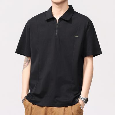 Updated Summer Mens Short-sleeved American Short-sleeved Polo Top Mens Half-sleeved Thin Short T-