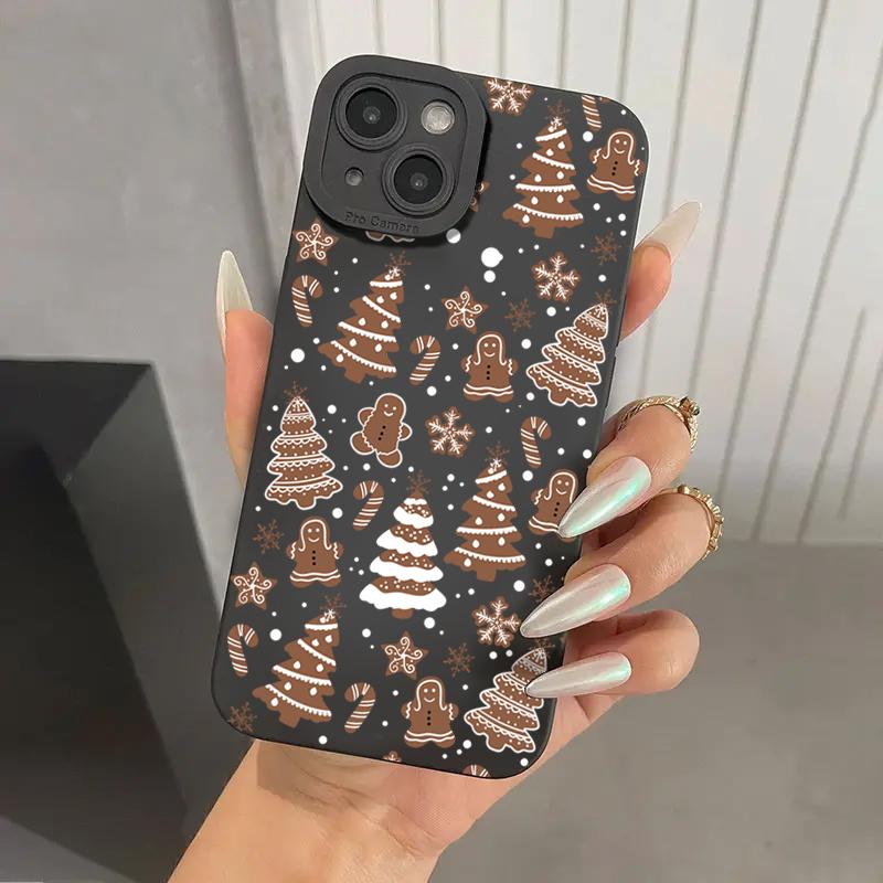 Christmas Tree Graphic Phone Case For iPhone 16 Pro Max 15 14 13 12 11 XS X XR 7 8 Plus SE 2022 Shockproof Silicone Bumper Cover