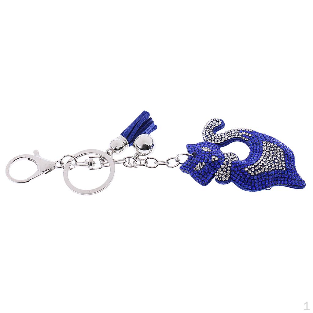 

Keychain With Crystal Inlay Pearl Car Purse Pendant Gift синій