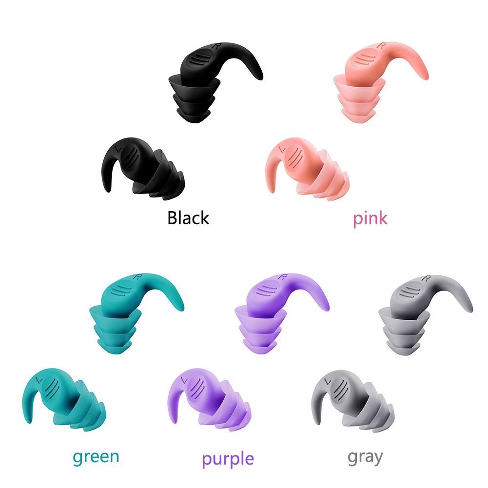 1 Pair Swimming Ear Plugs Reusable Water Sports Seaside Pool Accessories Ergonomics Sleeping Earplugs Noise Reduction