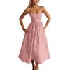 Summer dress, fashionable French gentle wind solid color tube top suspender dress