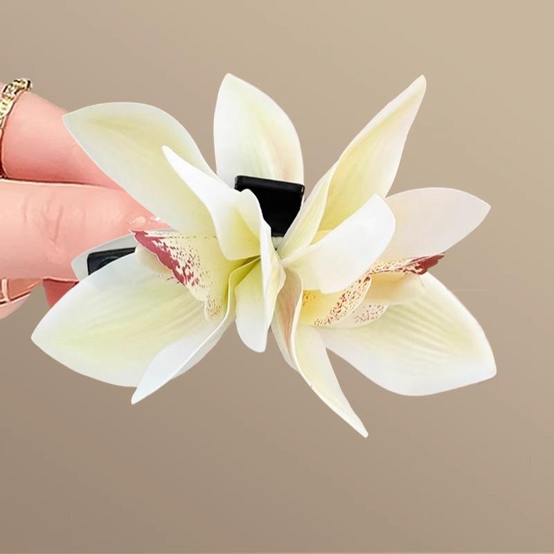 

Huilan Flower Catching Clip~Simulated Atmosphere Shark Clip Super Fairy Seaside Vacation Wind Disk Hair Photo белый