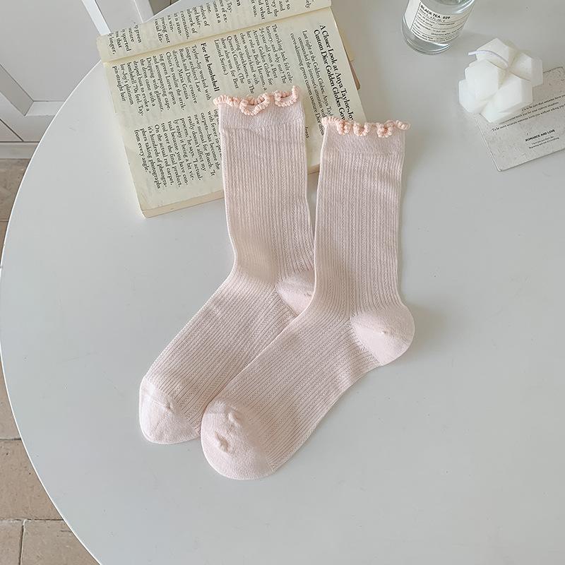 Damen Sommer Dünne Netz Atmungsaktiv Schweißabsorbierend Einfarbig Freizeit Knochenlos In Der Röhre Stapelsocken