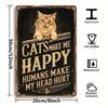 Vintage Cat Metal Poster Wall Art Retro Bar Decor