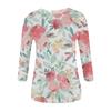Women's Fashion Casual Temperament Irregular Color Patchwork Printed Seven-quarter Sleeve Blouse