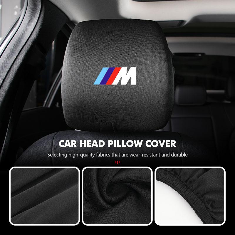 WCHT7 For BMW Car Logo Seat Headrest Pillow Case Neck Support Pad Anti-Dust Cover Accessories E30 E34 E36 E39 E46 E52 E53 E60 E61 E62