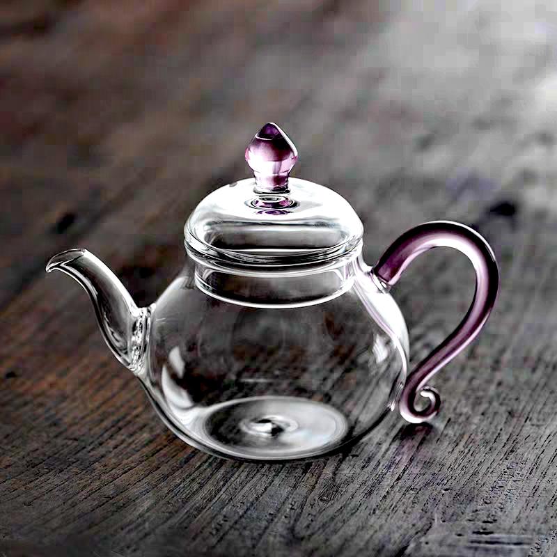 Small Capacity 210ml Heat Resistant Glass Teapot Kungfu Tea Set For One Person Brewing Green Tea Pot Home Tea Maker Teaware