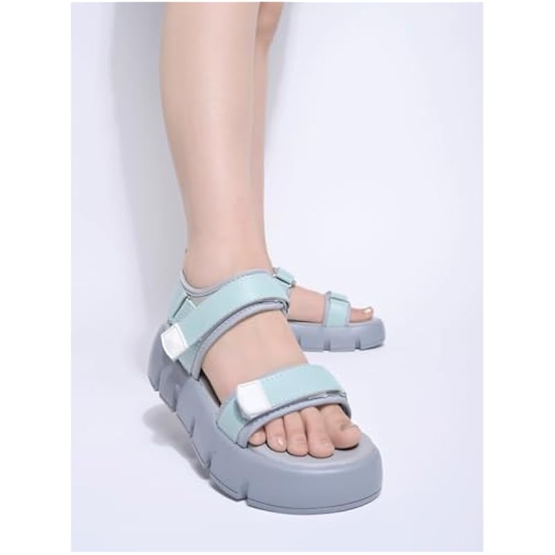 Shoetopia Lightweight Comfortable Trendy Green Sandals For Women & Girls /Uk6-Eu37