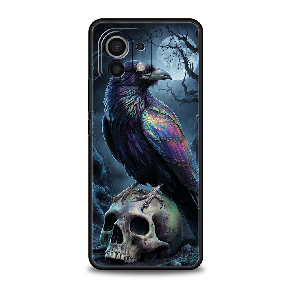 

Raven Crow Skull Pattern Phone Case Cover for Xiaomi Mi 15 14 13 12 11 Ultra 14T 13T 12T 11T 10T Pro Lite 5G Shockproof Soft TPU or Xiaomi 15