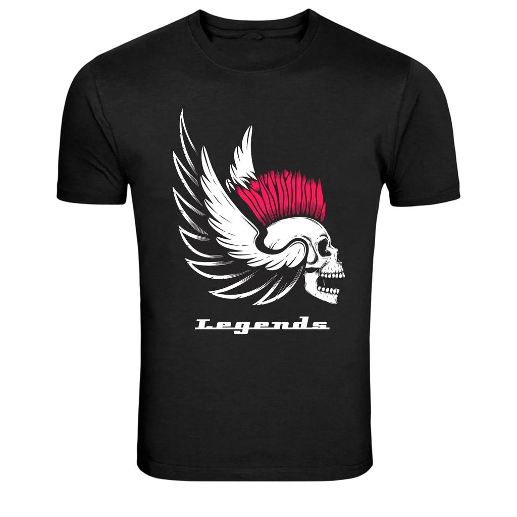 Winged Skull Punk Legends Graphic T-Shirt