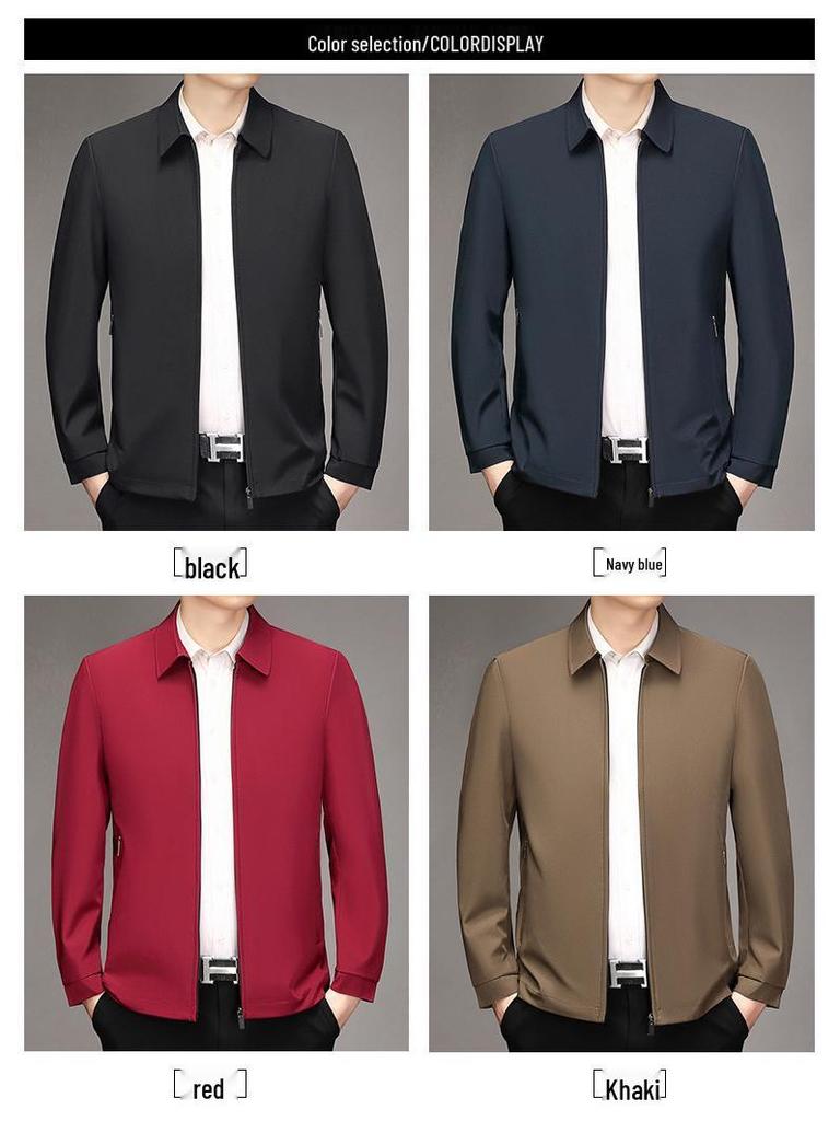 Men's 2026 Spring Short Lapel Jacket - Dad Style Business Casual Shirt