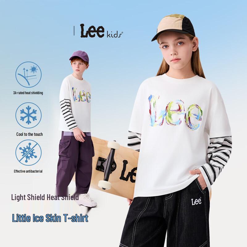 Lee Kids Kids' Cooling Anti-bacterial Striped Faux Two-Piece T-shirt