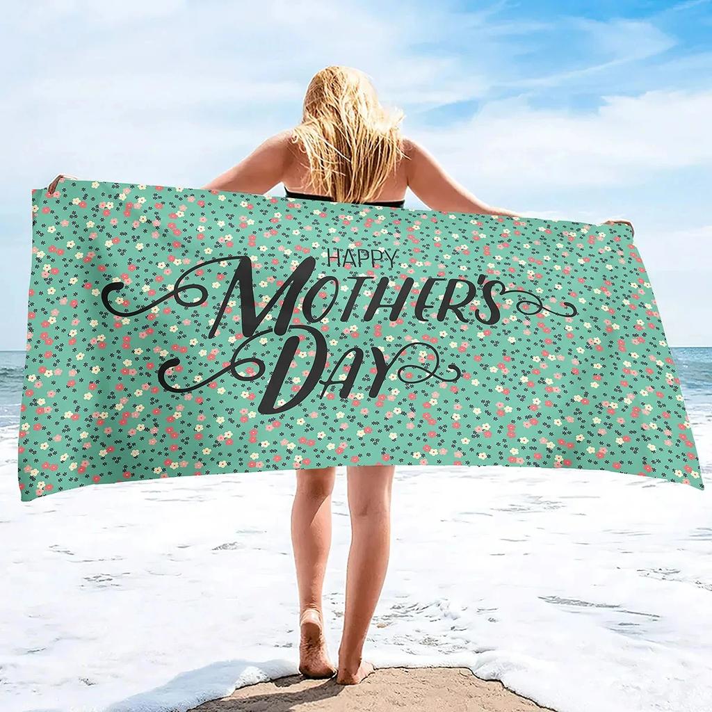 Happy Mother's Day Beach Towel Quick Dry Sand Free Bath Towel For Women Gift Microfiber Swimming Cover Lightweight Face Towels