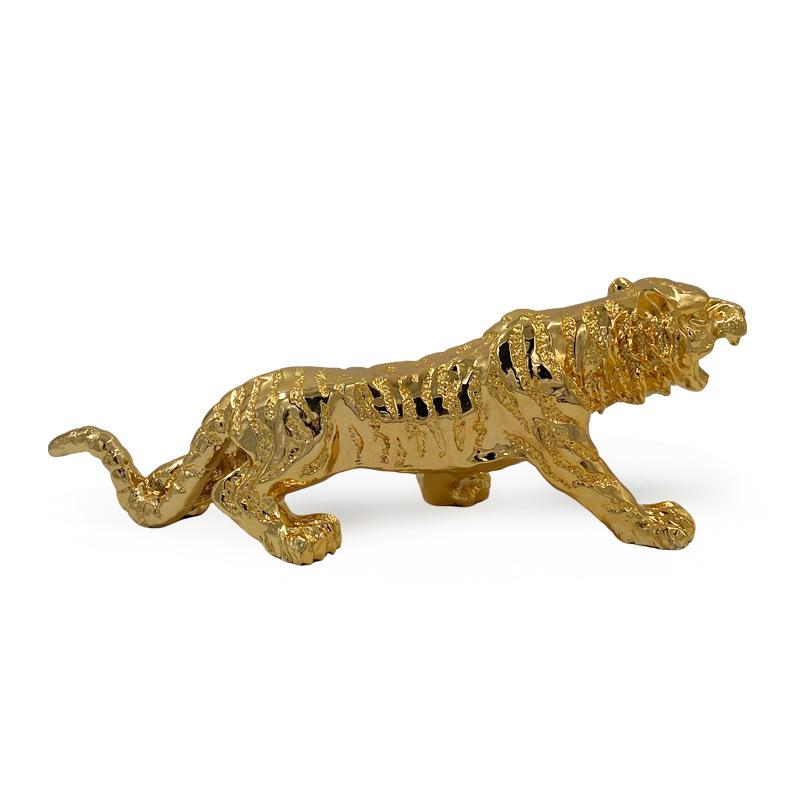 

European Gold Tiger Resin Animal Figurine - Home Decor 56x17x18 CM золотистый