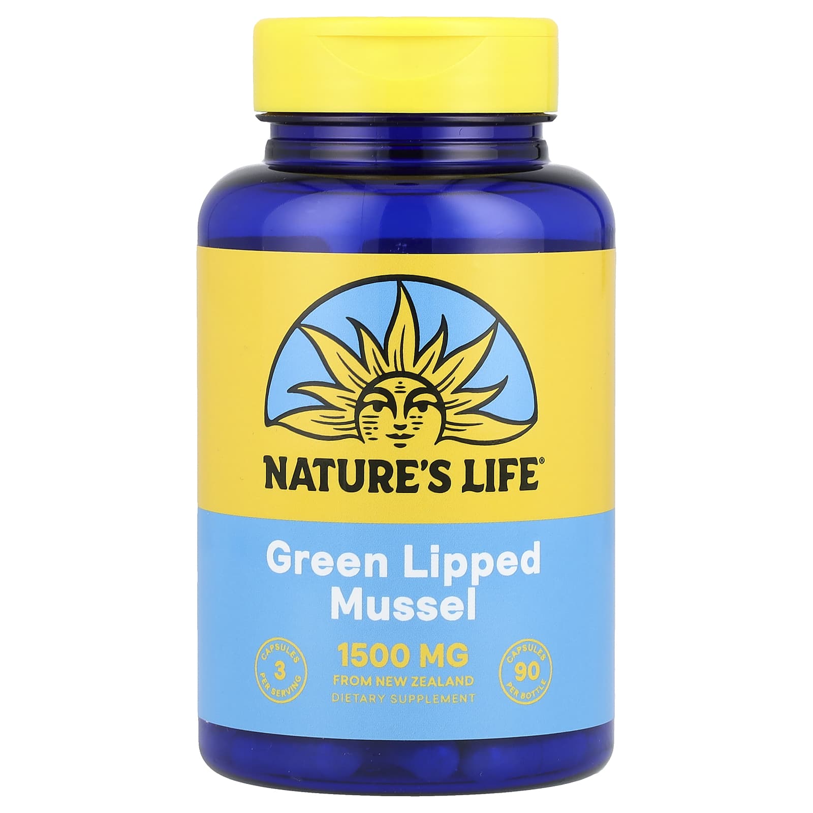 

Nature S Life, Green Lipped Mussel, 90 Capsules (500Mg per Capsule)