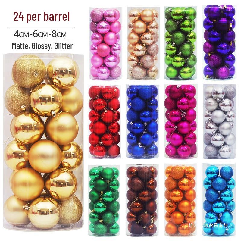 Colorful Christmas Tree Matte & Shiny Ball Decorations for Shopping Mall Ceiling