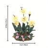 1pcs 1:12Resin Yellow Painting Crafts Miniature Scene Ornaments Pocket Furniture Arrangement Garden Scene Flowers and Greenery Potted Plants