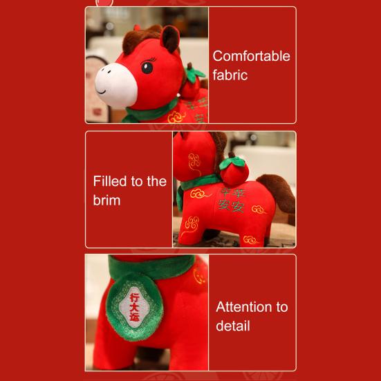 2026 Year of Horse Figurine Decoration Good Luck Symbol New Year Doll Chinese Zodiac Horse Ornament Holiday Decor