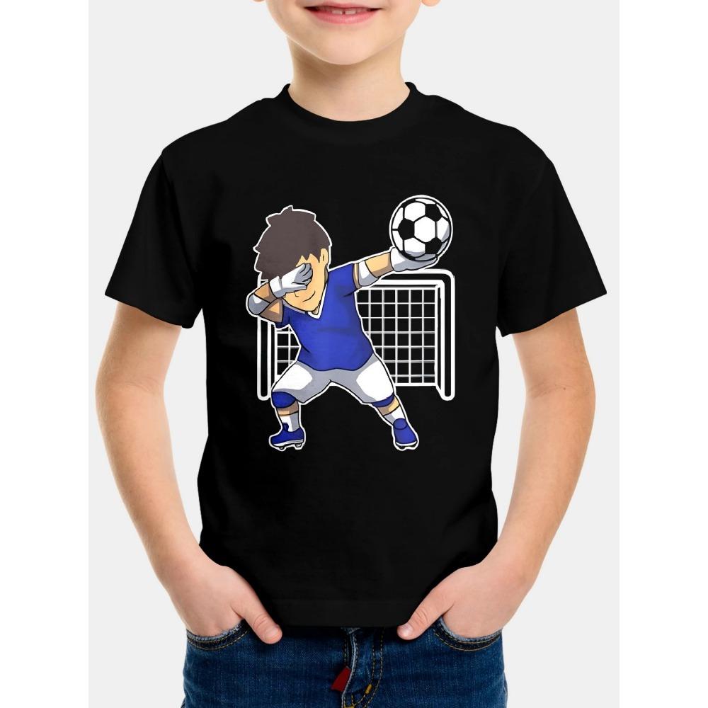 Cool Football T-shirt, Children's T-shirt, Boys' Outdoor Baby Summer Outfit, Short Sleeved 3D Football Print, Girls' T-shirt