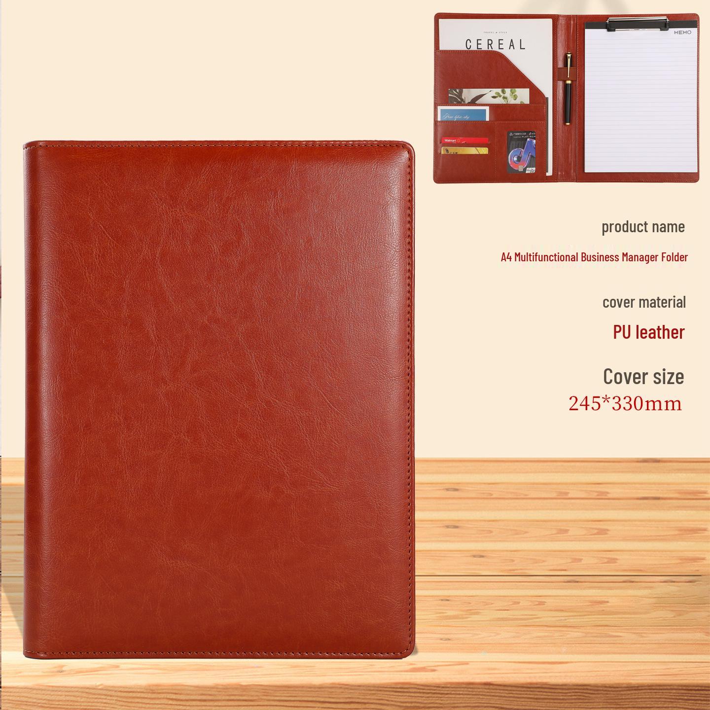 A4 Leather Business Meeting Organizer and Document Folder