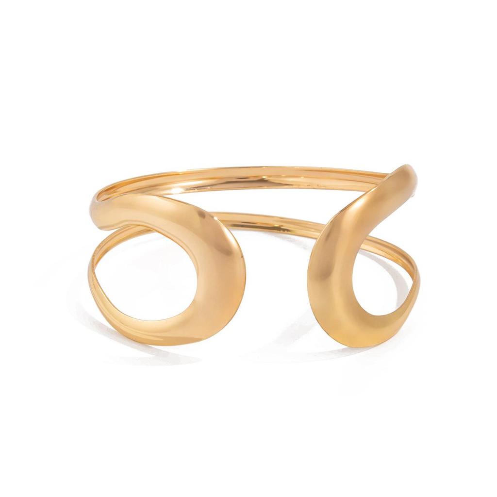 U-shaped Geometric Open Bangle: Simple Metallic Fashion for Women