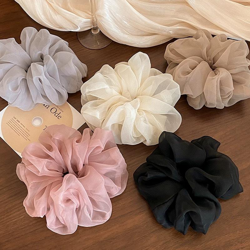 Elástico de Chiffon para Mulheres: Rabo de Cavalo Elegante, Elástico de Cabelo para Coque Fashion, Tiara, Elástico