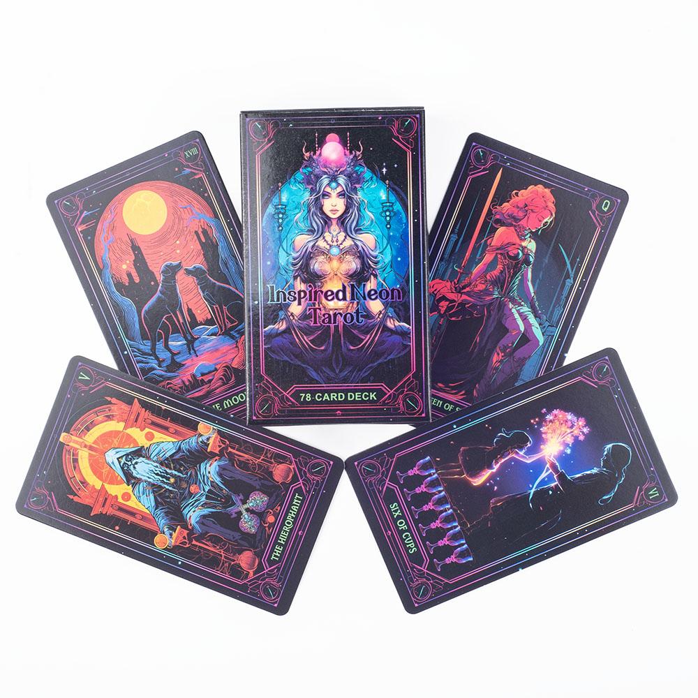 Inspiriertes Neon-Tarotkarten 10,3x6cm Englische Visions-Divinations-Edition Deck Brettspiel