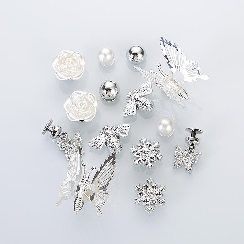 Silver Metal Butterfly Shoe Charm for Crocs - Premium Cross-border Accessory
