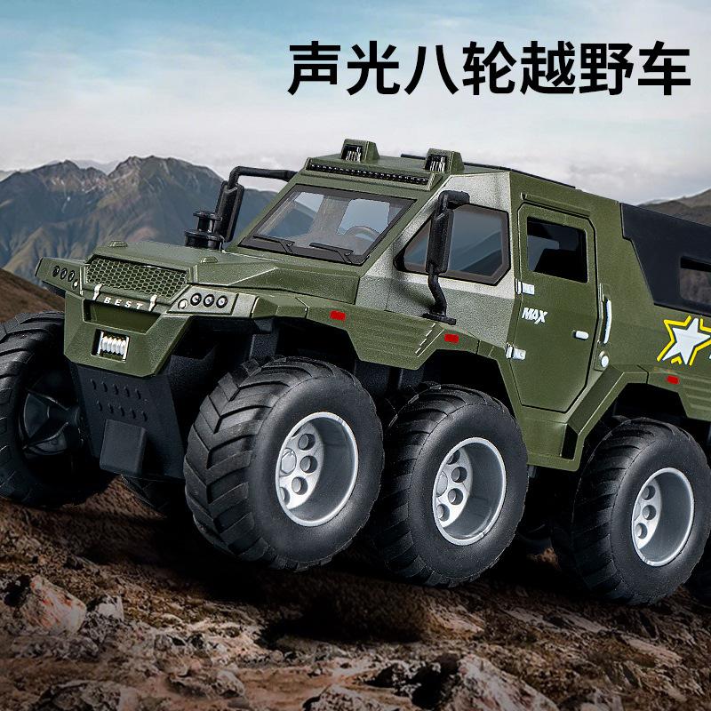 Boys Simulation Eight Wheel Police Car Model Inertial Toy With Light Sound Effect And Door Opening